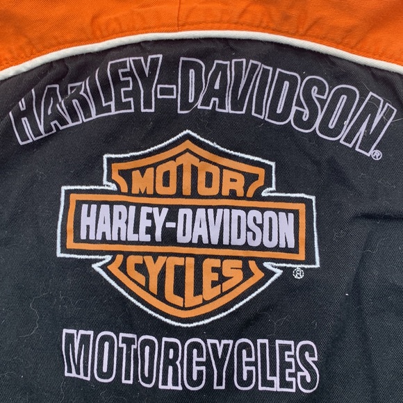 Harley-Davidson black orange kids button down shirt - size 12M - Picture 7 of 7